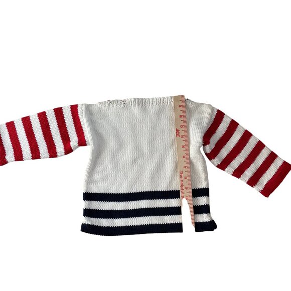 Knitting Needles Boys Pullover Knit Sweater Multicolor Striped Winter Cozy Warm - Picture 6 of 8